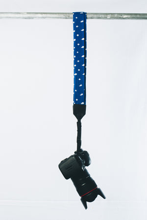 Blue Polka Single Camera Strap